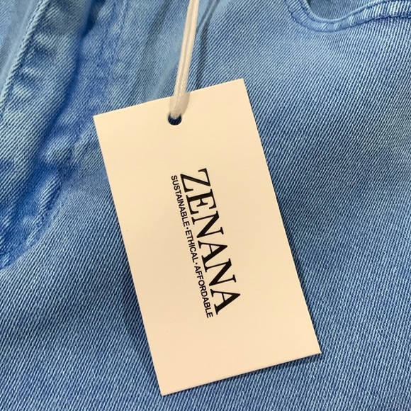 ZENANA Posey High Waist Destroyed Acid Wash Pants in Ocean Blue - Picture 6 of 10